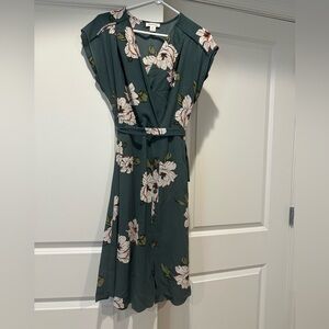 Monteau Green Wrap Maxi Dress with Dolman Sleeves